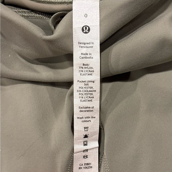 Lululemon Sage Green High Rise Leggings Size 0 Full Length Athletic Yoga - Picture 5 of 9